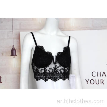 الدانتيل شبكة مطرزة قفص Bralette